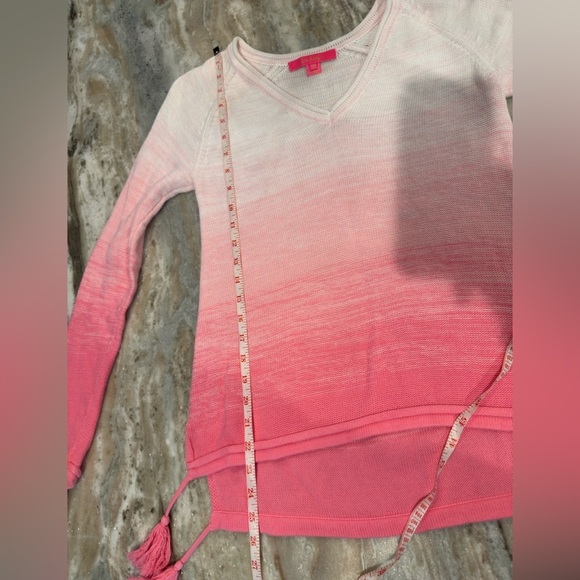 Women’s LILLY PULITZER Jody V-Neck Sweater HAVANA- PINK MARLED OMBRE. Size XS - Picture 12 of 15